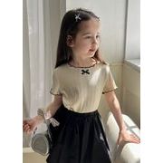 2025新作 　キッズ服　HTトップス　Tシャツ　半袖★80-140CM　2色
