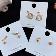 ピアス 宇宙 三日月 土星 星 ストーン ポストピアス ギャラクシー 月 惑星 スター ムーン プラネット