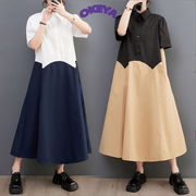 レディース服　2025年夏新作　ワンピース　ロングワンピース　切り替え　Aラインワンピース　カジュアル