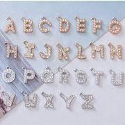 diyパーツ アクセサリーパーツ メタルパーツ ハンドメイド diyチャーム ペンダントトップ アルファベット