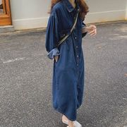シャツワンピース デニム レディース デニムワンピース ロングシャツ 大きいサイズ 長袖 羽織