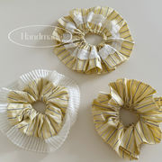 シュシュ　ヘアアクセサリー　韓国ファッション　ドット柄