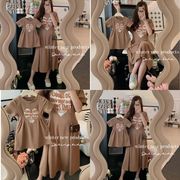 2025夏の新作のカジュアルなワンピース子供のワンピース親子服です