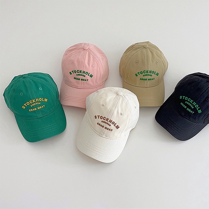 Bolemaer☆ins韓国風 ベビーキャップ 春秋 弾性あるつば付き 日除け帽子 ベースボールキャップ風