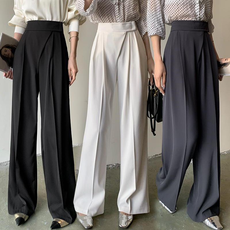 ハイウエスト 美脚 脚長 ストレートパンツ レディース ワイドパンツ 女性 ボトムス ズボン 長ズボン