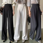 ハイウエスト 美脚 脚長 ストレートパンツ レディース ワイドパンツ 女性 ボトムス ズボン 長ズボン