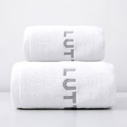 5つ星民宿ホテル バスタオル 綿100% 吸水性 厚手 大判 白色 34x74cm  70x140cm