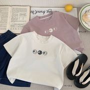 全2色[80-130cm] 女の子男の子 プリント 半袖Tシャツ 韓国風 トップス  カットソー 春夏 キッズ 子供服