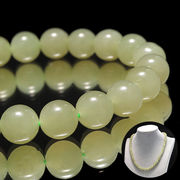 ネックレス　和田玉＜中国産＞　イエローグリーン　丸　約7.5mm