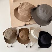 無地 UVカット 登山用つば広ハット 親子兼用 アウトドア用 日よけ帽子