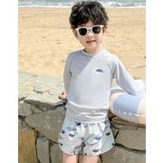 2025夏新作   男の子 長袖 2点セット 水泳服砂浜 海水着 温泉用 子供用水着  日焼け止め 90-140cm