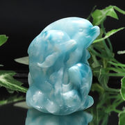 【一点物】彫り物　ラリマー　イルカ　ドミニカ産