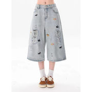 春夏新作 メンズ  ボトムス カジュアルパンツ ジーンズ  デニム ショートパンツ 七分丈パンツ  男女