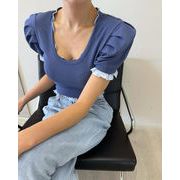 2025年INS 春夏新作　おしゃれ　トップス　ブラウス　Tシャツ　着やせ 　韓国ファッション