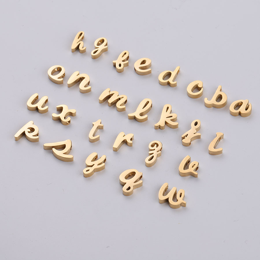 ビーズ アルファベット アクセサリーパーツ イニシャル ハンドメイド ブレスレット ステンレス 手芸 DIY