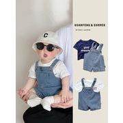 INS風 子供服 ベビー サロペット 夏服 薄手 短パン 男の子 カジュアル お出かけ着 0-3歳