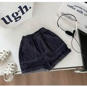 2025夏新作 韓国風子供服 ボトムス  ズボン  デニム ハーフパンツ カジュアル   73cm-110cm