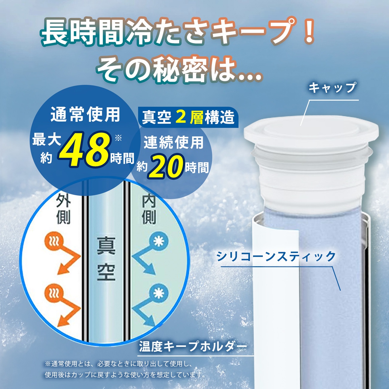 早割特価！ 氷のう 保冷 ミニアイスパック 魔法瓶構造 真空断熱