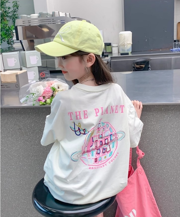 2025年新品 韓国風子供服 女の子 トップス 半袖 Tシャツ カジュアル 90cm-170cm