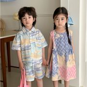 2025夏新作 韓国風子供服 キッズ服 半袖 トップス+ズボン 男女兼用 カジュアル 80-150cm 2点セット