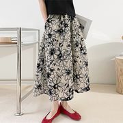 2025 ベルベット風 スカート レディース ハイウエスト ミモレ丈 Aラインスカート