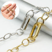 【切り売り/約1m】【ミックス フィガロ 5.4mm幅】ステンレス チェーン 14K 金属アレ対応