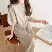 2025 前後2way配色 バルーン袖ワンピース