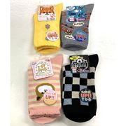【年間売れ筋☆フィット感アップ】子供　綿混　Yヒール　のびのび　カジュアル柄ソックス