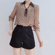 レース袖 シンプル万能シャツ