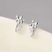 お花ピアス フラワー ボディピアス ねじ式 S925 シルバーアクセサリー アレルギー対応 大人かわいい