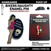 BIKERS NAUDHTY ENAMEL PIN エナメル ピンバッヂ　ビンテージ　ホットロッド　アメ雑　アメリカン雑貨
