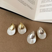 シェルピアス　アクセサリー　デザイン　シルバー925ポスト　韓国ファッション