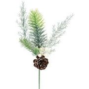 【造花】スノーシダーピック　ホワイト