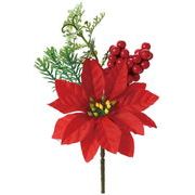【造花】ミックスポインセチアピック　レッド