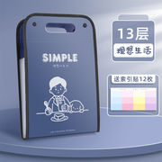 文房具 手提げ書類入れ A4サイズ 学生 児童 かわいい 透明多層収納ファイル