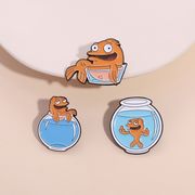 3色 金魚ブローチ 海洋動物  魚ブローチ  ピン バッジ  金魚アクセサリー