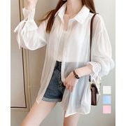 【日本倉庫即納】 シャツブラウス 夏服 サマーカーディガン