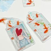 韓国  kpop トレカケース  金魚キーホルダー  透明窓あり トレカホルダー   トレカ展示  金魚雑貨