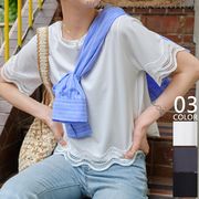 【2025新作商品♪】接触冷感レースショート丈Tシャツ