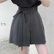 パンツ ボトムス ズボン ハーフパンツ ショートパンツ ストライプ ワイドパンツ