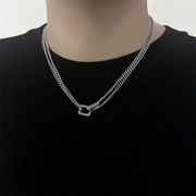 チタンスチールネックレス メンズ鎖骨ネックレス メンズアクセサリー チタンスチールアクセサリー