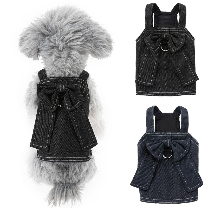 猫と犬用のデニムサスペンダートップス、ペット服、猫と犬用の夏用抜け毛防止服
