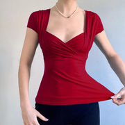 2025春夏新作 レディース 女 半袖 無地  Tシャツ トップス インナー