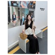 改心率が極めて高い 早い者勝ち Vネック×花苞デザイン ノースリーブクロストップス 夏向け