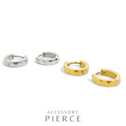 ▼MAGGIO▼ダイヤカットステンレスフープピアス ワンタッチ 開閉式 キャッチレス