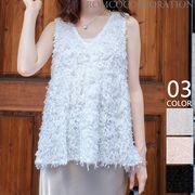 【2025新作商品♪】フェザーヤーンペプラムジレトップス