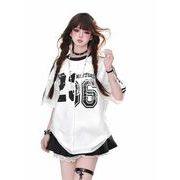 トップス カットソー Tシャツ 半袖 スポーティ ライダース風 ヴィンテージ風