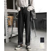 【日本倉庫即納】 ハイウエストデニムパンツ ウエストボタン