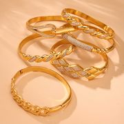 サージカルステンレスバングル　アクセサリー　金属アレルギー対応　ファッション　18kコーティング