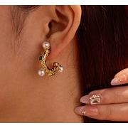 18K 上品ピアス ステンレス アクセサリー サージカルステンレス316L ピアス 男女兼用イヤーカフ ★